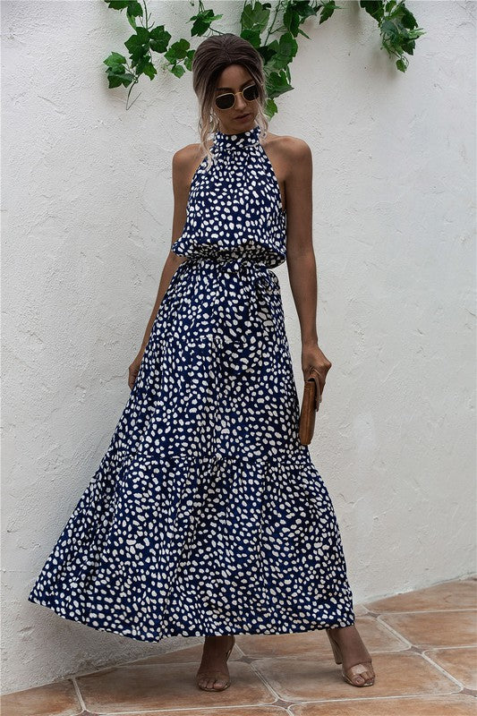 Womens Polka Dot Maxi Dress