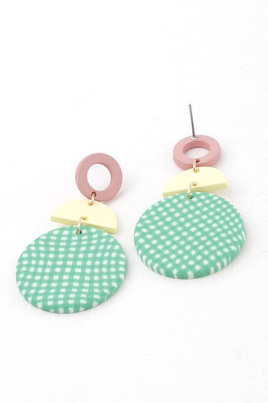 Printed Silicon Picnic Party Earrings