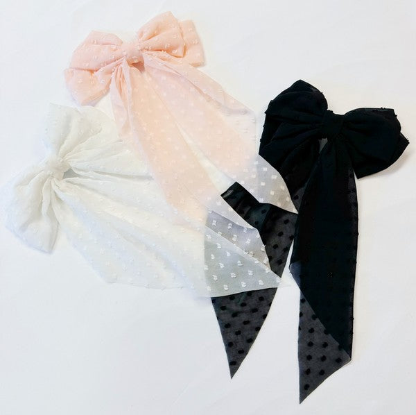 Dreamy Dotty Sheer Bow Hair Clip