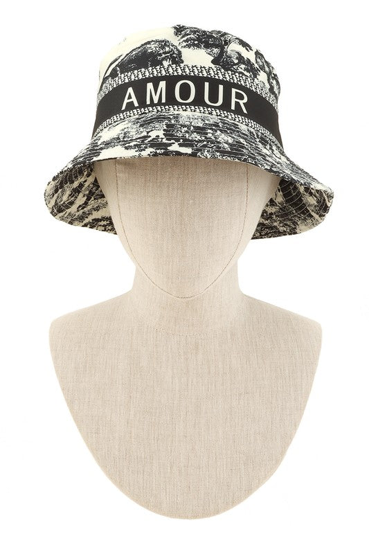 Tree And AMOUR Embroidery Bucket Hat