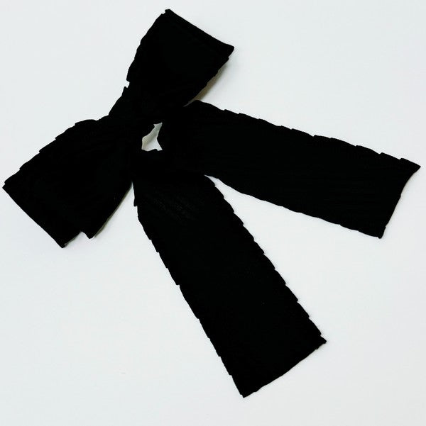 Frilled and Textured Doubled Bow Hair Clip