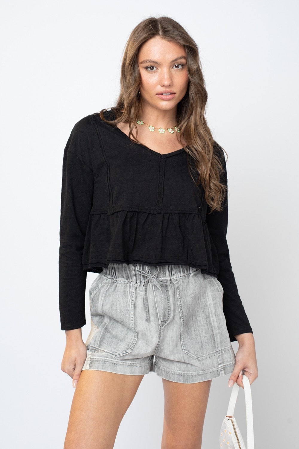 Black long sleeve top