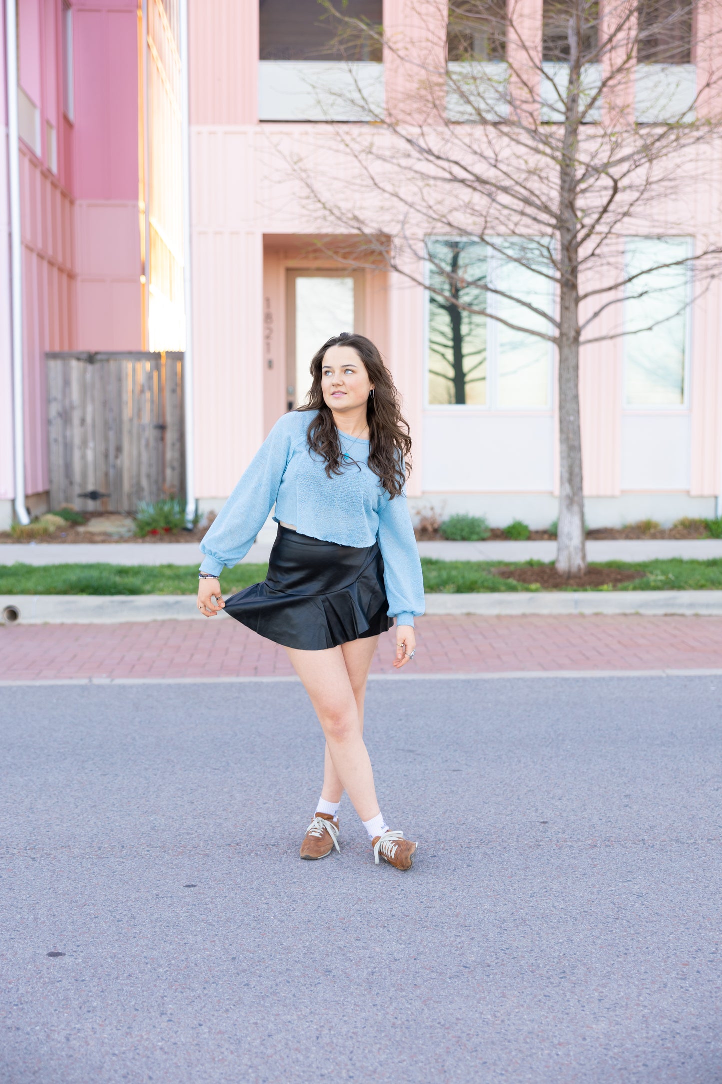 Blue knit Top