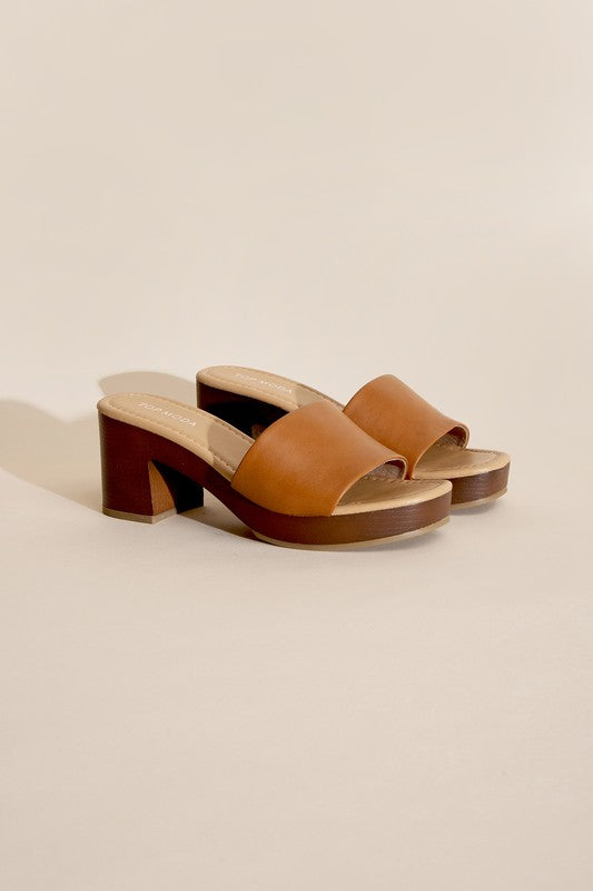 LAUREN-1 Slide Mule Heels