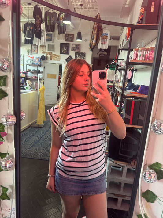 Black and white tee