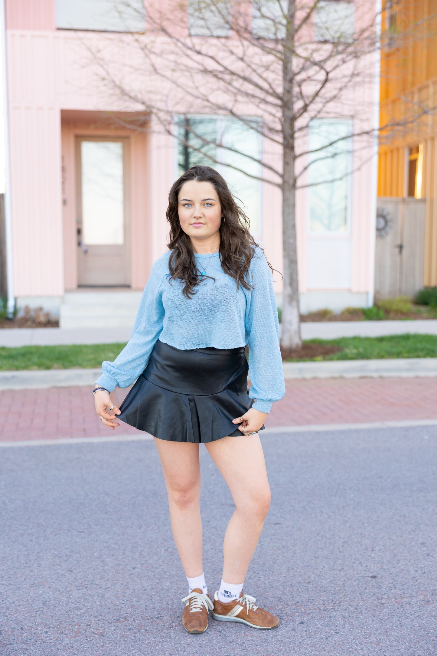 Blue knit Top