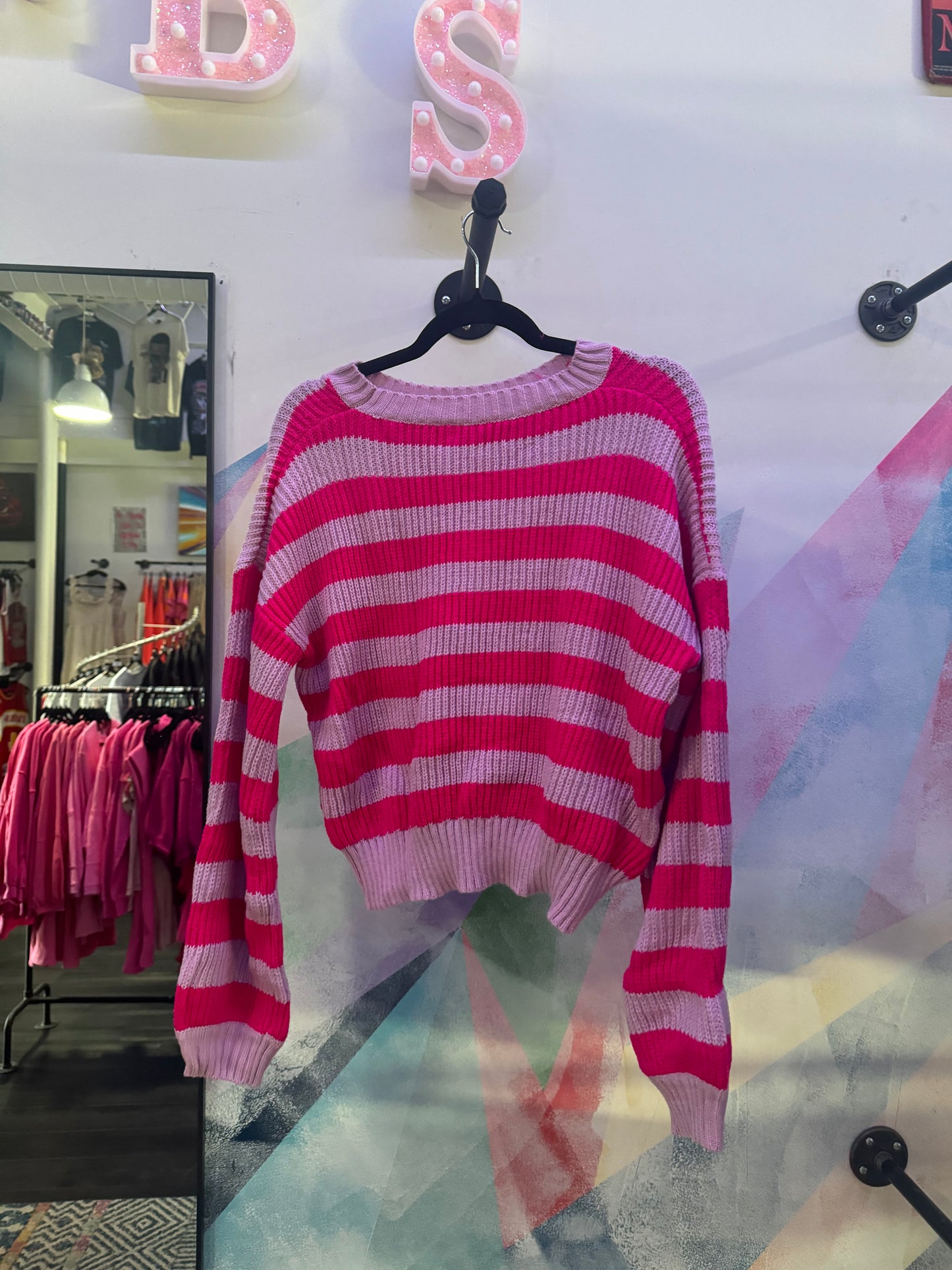 Striped pink sweater