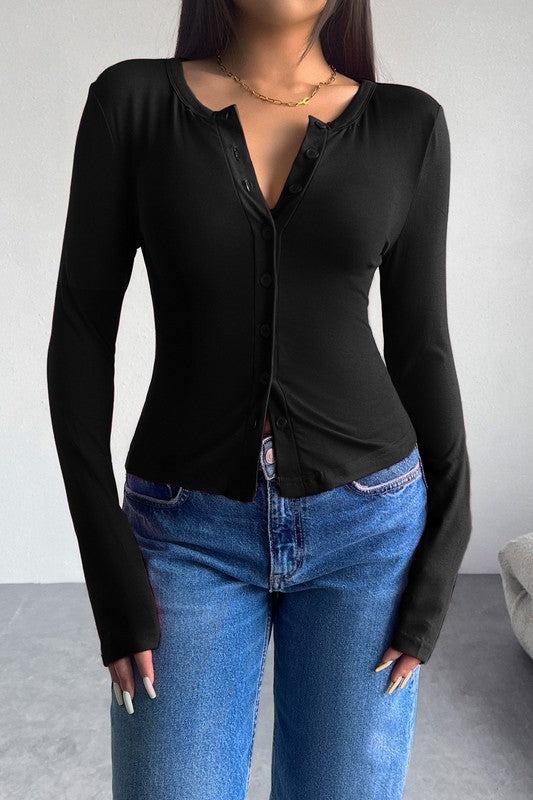 Black button top