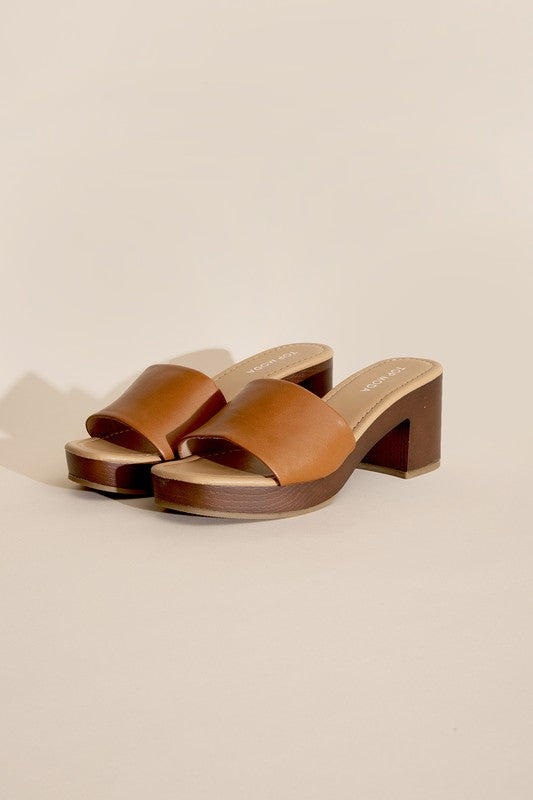 LAUREN-1 Slide Mule Heels